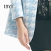 IBYI Yibaiyina dành cho phụ nữ Phong cách mới nhỏ thơm Houndstooth Thời trang có chiều dài trung bình Mỏng Trench Coat Áo khoác nữ - Trench Coat