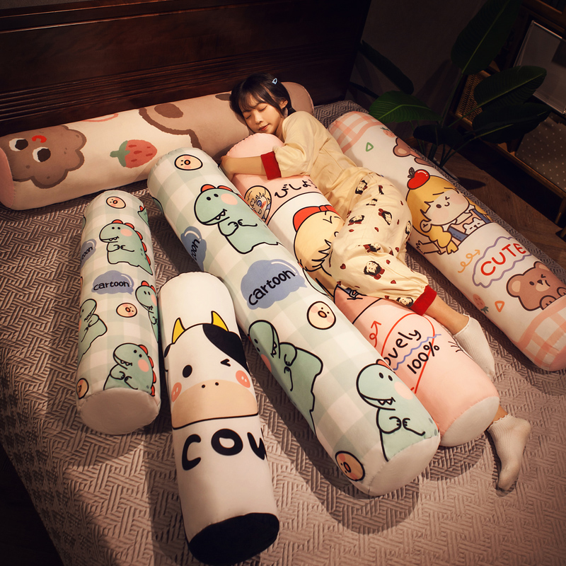 Long strip pillow sleeping girls side sleeping clip leg pillow cylindrical boys bed bedroom dormitory cartoon removable and washable