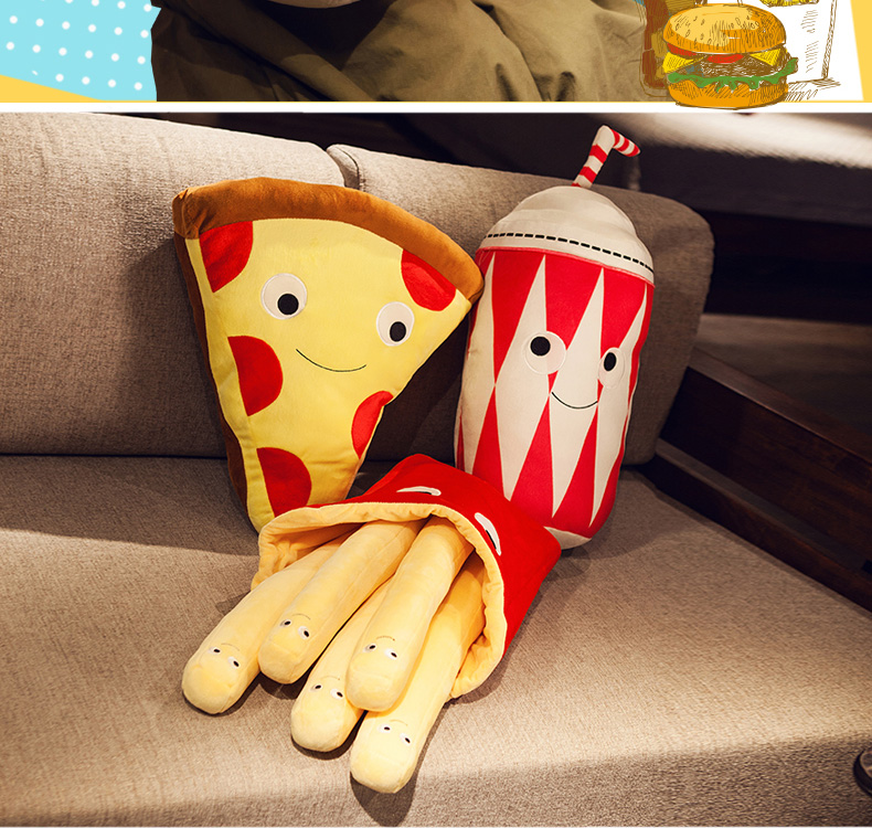 Ins net red snack khoai tây chiên hamburger gối dễ thương đệm gối sofa phòng ngủ giường cô gái trái tim sáng tạo - Trở lại đệm / Bolsters gối tựa lưng ô tô cao su non