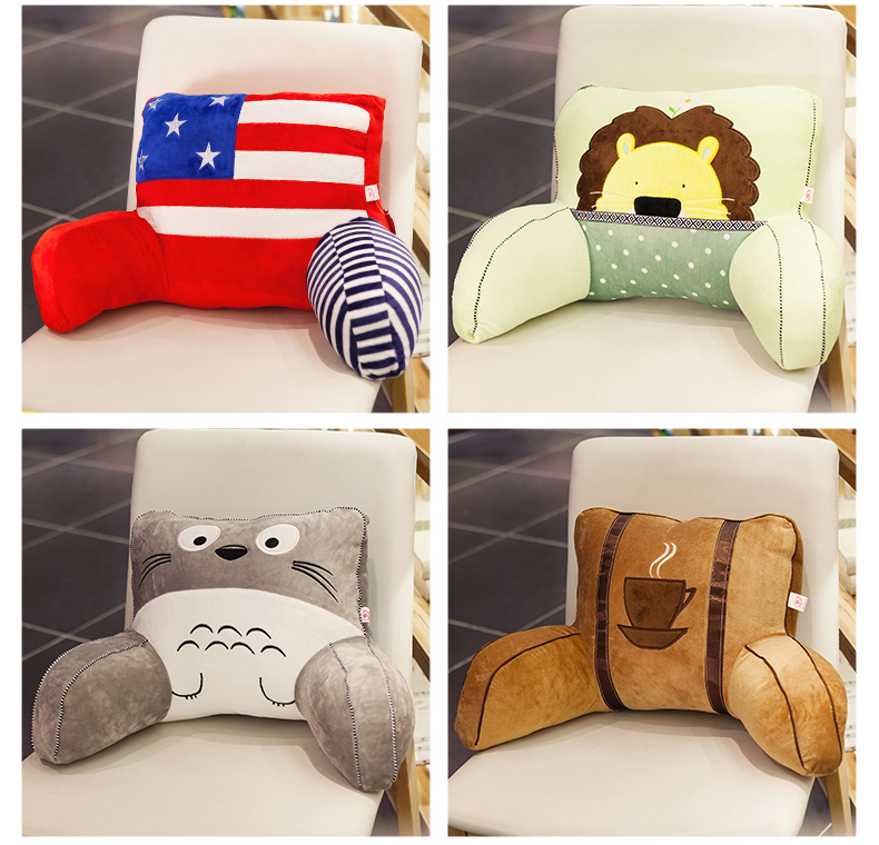 Cartoon đệm giường gối xe thắt lưng ghế sofa văn phòng gối tựa lưng thắt lưng pad ghế phụ eo gối dễ thương - Trở lại đệm / Bolsters gối tựa lưng sofa gỗ