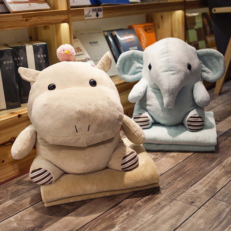 Cartoon Cuddle Pillow Quilt Dual-use Back Cushion Car Office Coral Suede Air Conditioning Lunch Break Blanket Afternoon Nap Pillow Cute