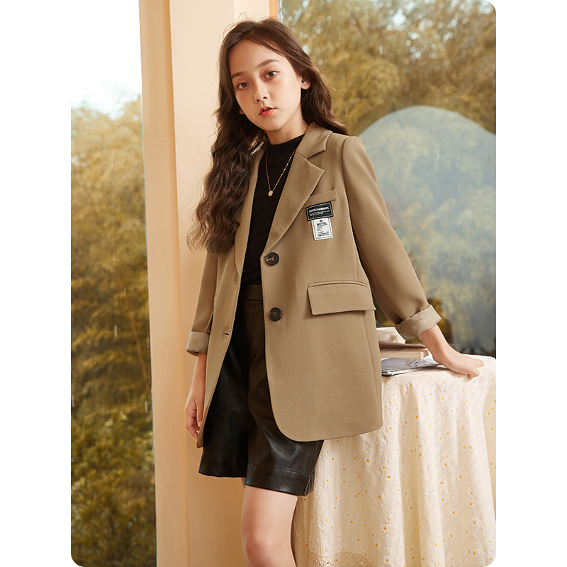 Girl Suit Jacket Spring Autumn 2022 New Foreign Style Fashion Children West Suit Autumn Clothing Women Great Boy Trendy Jacket Autumn
