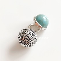 Mongolian Gown Buttons National Wind Clothing Button Retro Door Flap Collar Buttoned Metal Imitation Silver Red Round Pendant Clasp