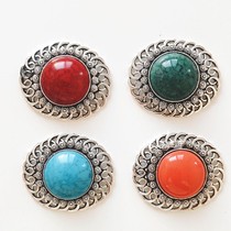 Synthetic Metal Diy Ornament Accessories Mongolian Buttoned Hat Top Flower Buttoned Retro National Wind Suit Decoration Nail Button Big New