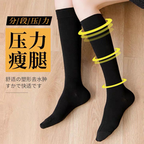 Belly dance non-slip socks Pressure thin leg calf socks Womens thin JK socks spring and summer black stockings half stockings