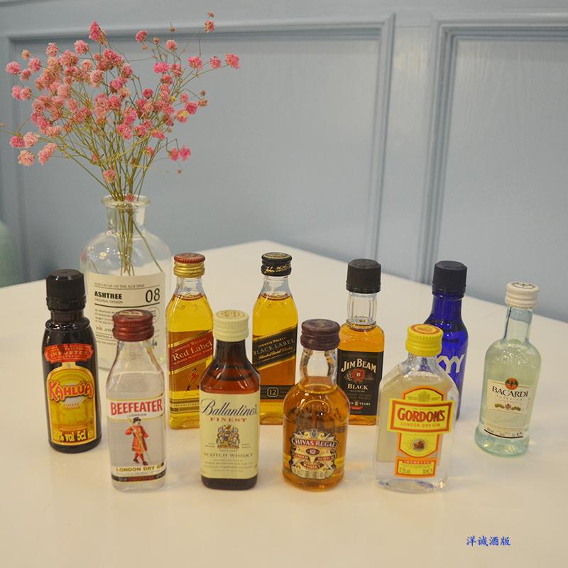 Foreign wine small wine version 50ml baking trial bag decoration shooting 10 combination set ornaments mini bottle explosions collection