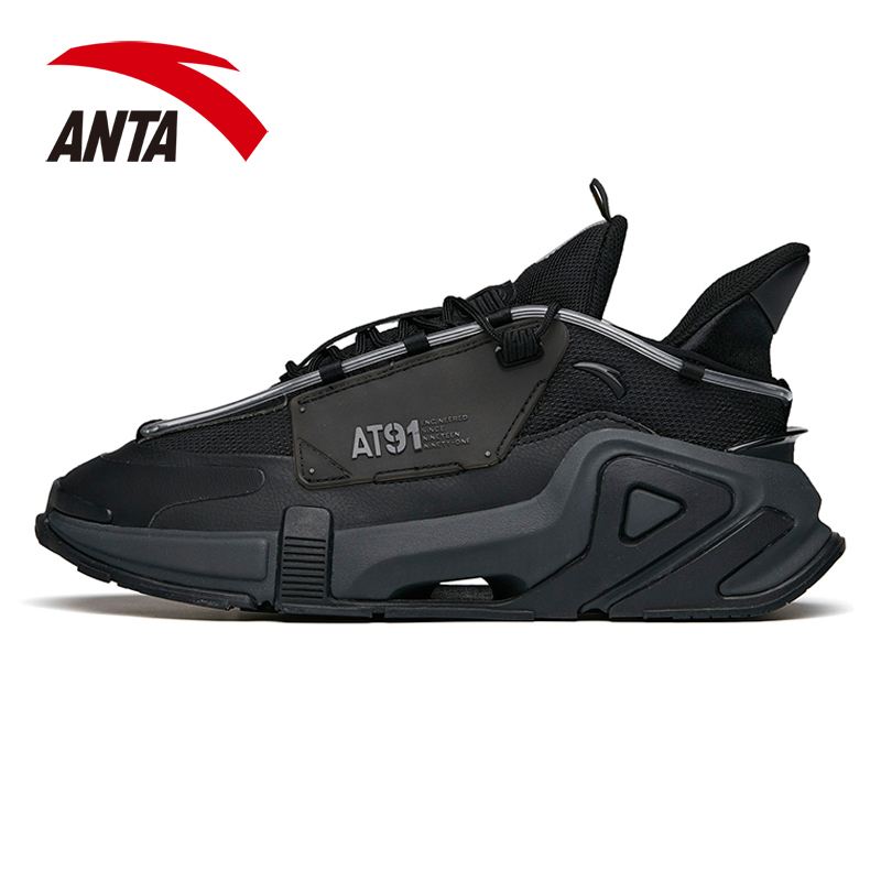 Ann Stepping Men's Shoes AT91 Casual Shoes 2022 Official Flagship Spring New Black Sports Tide Shoes 112148850