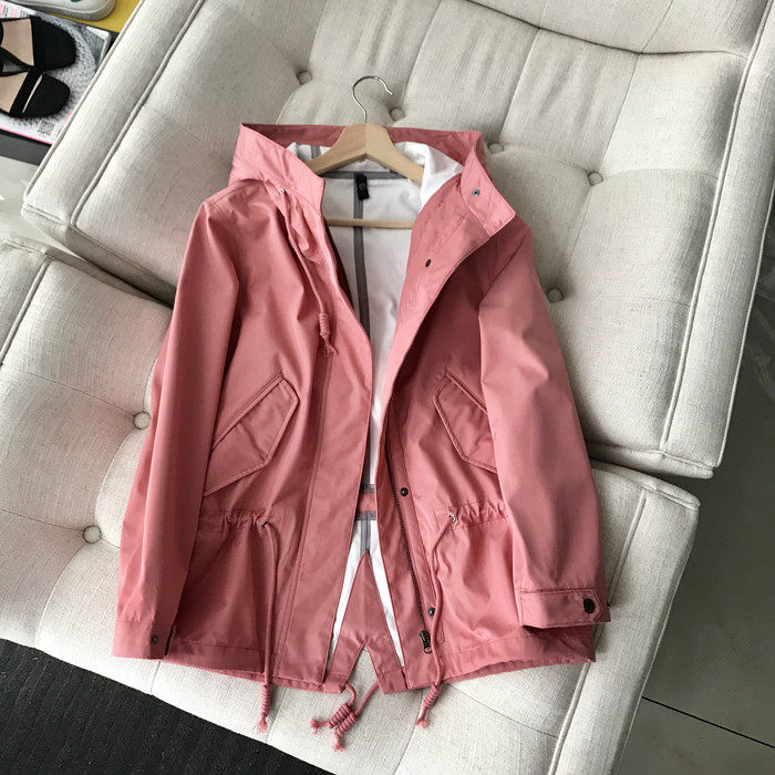 Autumn and winter new macaron-colored windproof windbreaker loose outdoor jacket women's jacket with detachable cotton liner