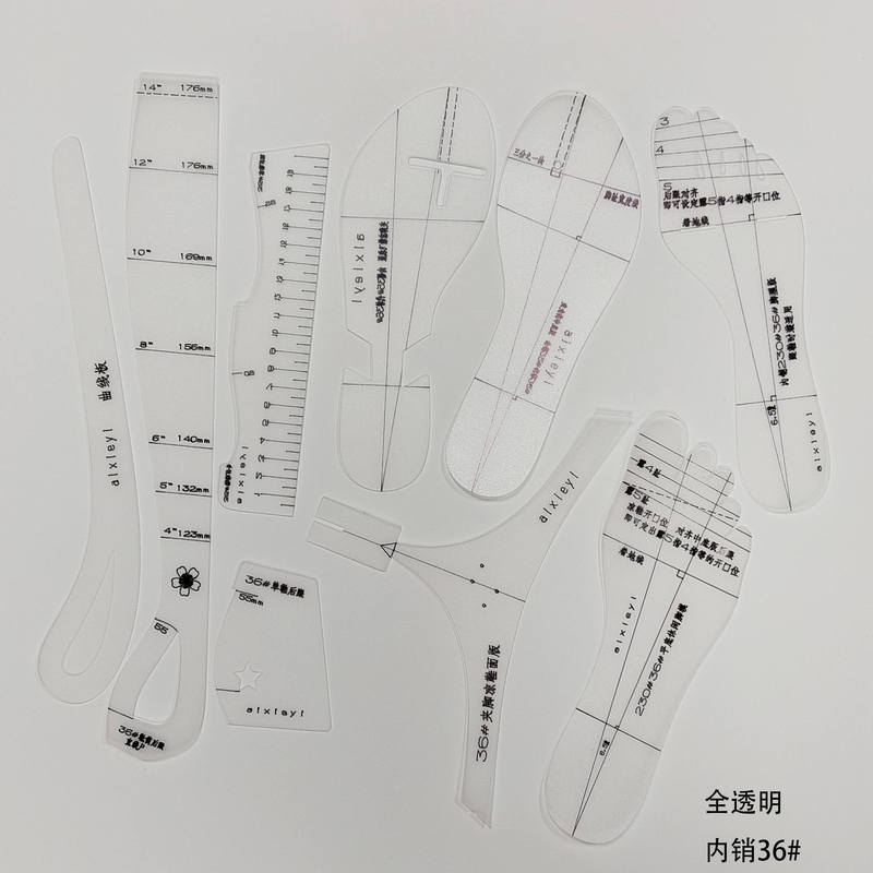 Shoe Design Template for Women's Flats, Sandals, Boots, Template Drawing Tool, Multi-Functional Curve Ruler, Designer Tool