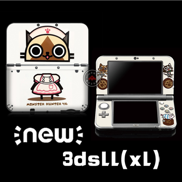 NEW3DSLL3DSXL máy đau lá nhãn dán quái vật thợ săn mèo mèo làng dán màu dán anime đau gói 3DS, v.v. - DS / 3DS kết hợp miếng dán đề can