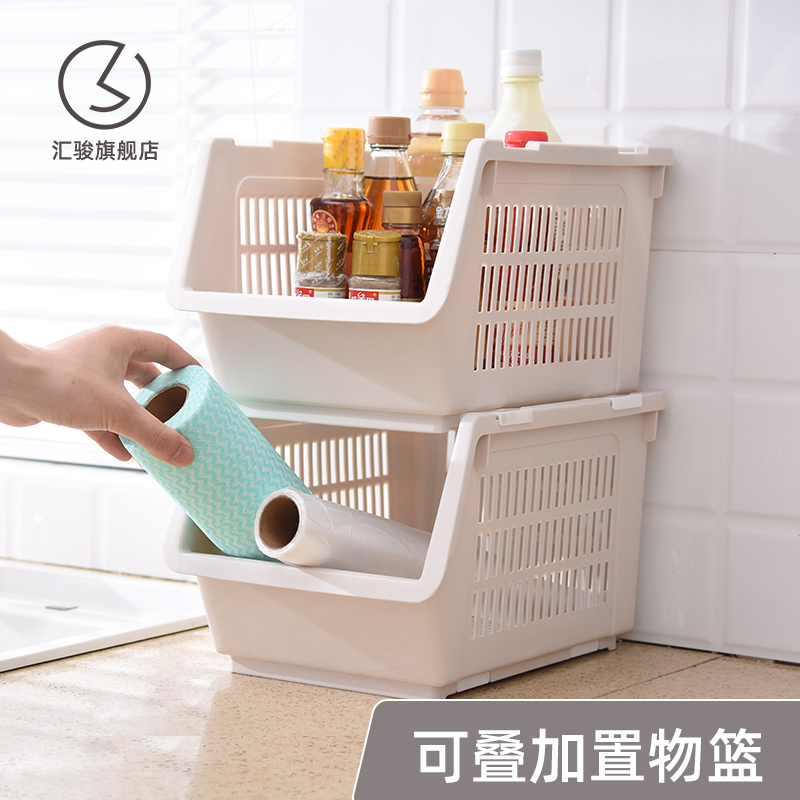 Covering kitchen shelves with multilayered spatial supplies for fruit and vegetable basket collection basket