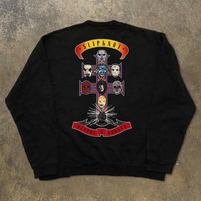 Slipknot Trouble Band Rock Long-Sleeved Sweatshirt European and American Street Fashion Brand Heavy Metal Punk Round Neck Sweatshirt