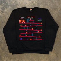 European and American classic nostalgic arcade game ins trendy brand long-sleeved sweatshirt American retro round-neck sweatshirt