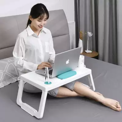 Laptop table Bed table Folding lazy table Student dormitory bed Gray bedroom artifact small table