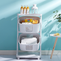  Kitchen shelf Living room storage rack dirty clothes basket Multi-layer floor-to-ceiling fruit and vegetable storage basket Strong