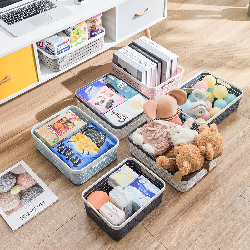 Plastic Containing basket Desktop snacks Living room collection Basket Case Basket Rectangular containing basket Bathing Basket