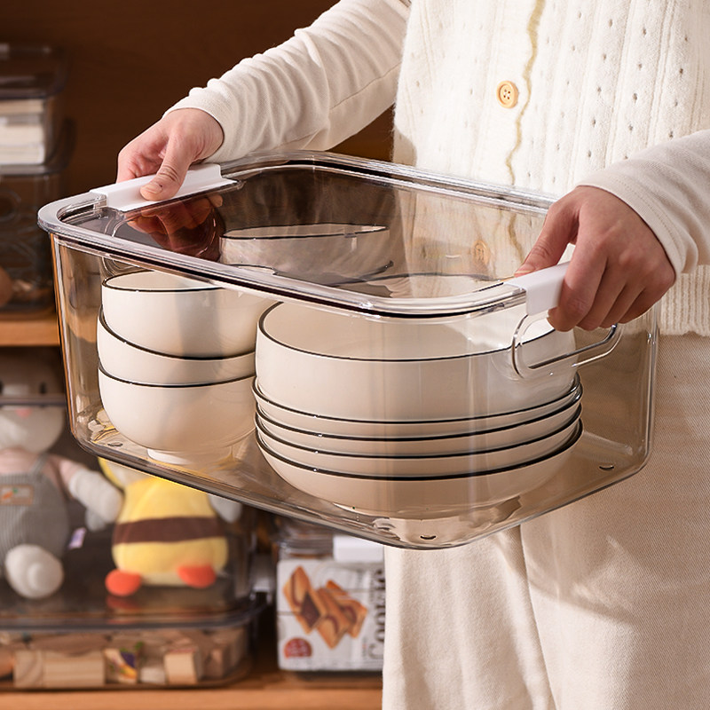 Mask containing box Dust-proof transparent Dormitory Debris desktop Cosmetic Living Room Plastic snacks storage box