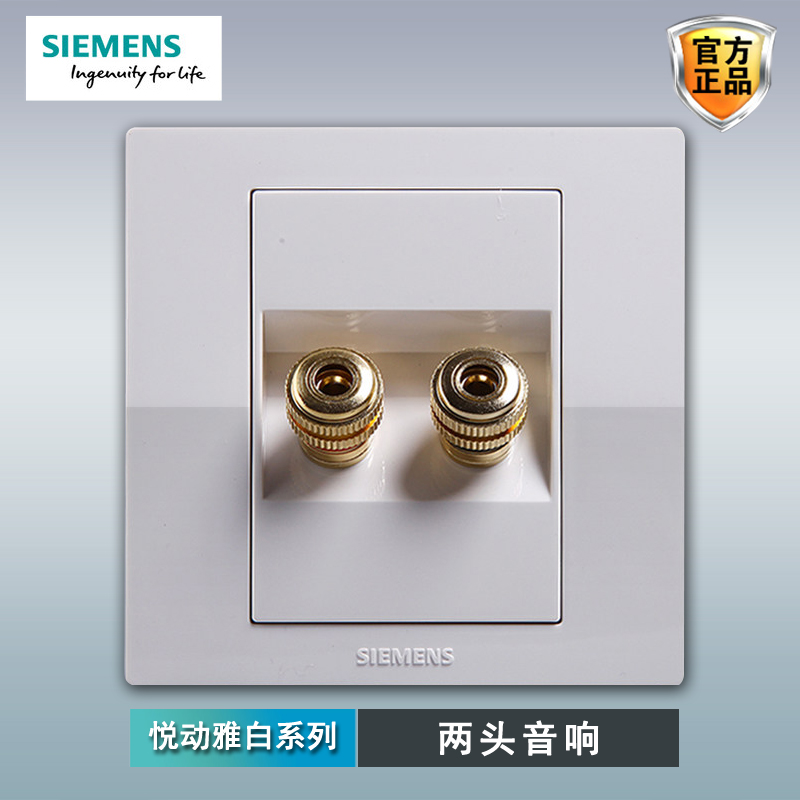 Siemens two-bit audio socket panel Yuedong Yabai 86 audio speaker interface concealed home dual audio
