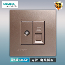 Siemens TV Computer Two socket panels Lingering Champagne Gold 86 Type of home Wall Concealed TV Network