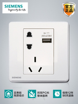 Siemens Five holes with USB switch socket panel Ruwise Ivory White 23 Plug Smart Charging Wise Titanium Silver