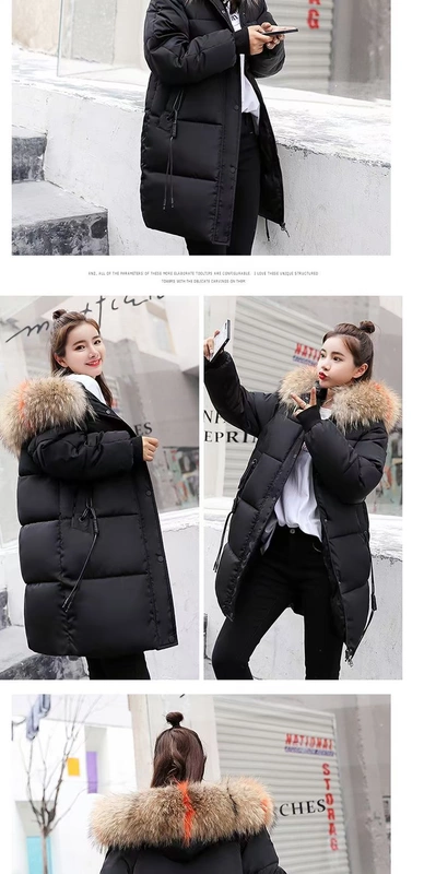 2018 phiên bản Hàn Quốc mới của mùa đông phổ biến áo khoác lông xuống áo khoác bánh mì chống bông mùa phụ nữ dày trong phần dài áo phao nữ