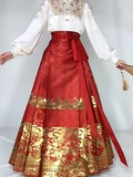 Ханьфу для взрослых, осенний лонгслив, красное вечернее платье, комплект, 2023