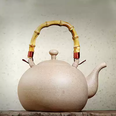 Qian Gu Tang Teapot Taiwan Tea set Bamboo beam hanging pot Boiled water boiled tea Open fire Built kiln Black crystal furnace special pottery pot