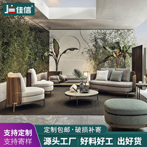Outdoor rattan designer sofa villa courtyard rattan chair open-air balcony garden leisure Nordic rattan sofa combination