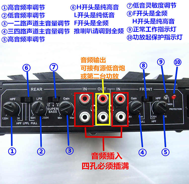 схема подключения усилителя 4 канала
