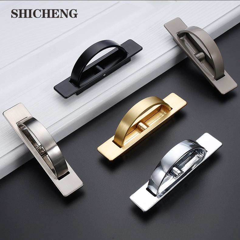 Shicheng embedded with concealed handle embedded swivel tatami handle ground desk drawers modern minimalist invisible handle