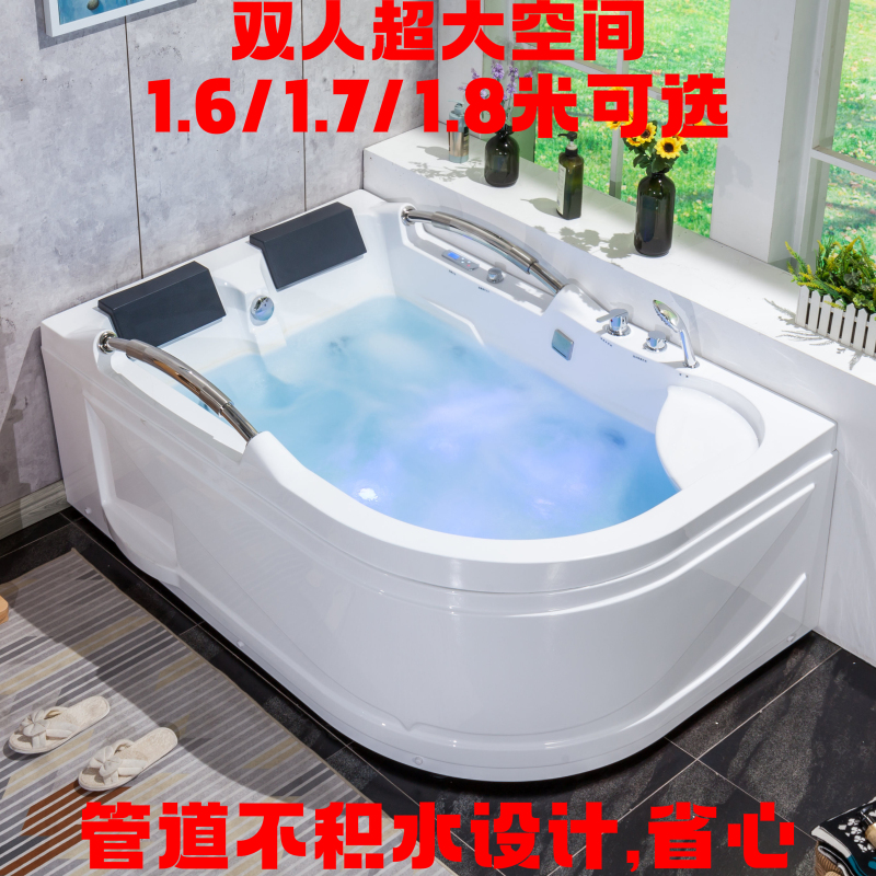Extra-Large Triangular Arc-Shaped Bathtub for Couples, Double Surfing Massage, Home Smart Constant Temperature Spa Acrylic Bathtub Extra-Large Triangular Arc-Shaped Bathtub for Couples, Double Surfing Massage, Home Smart Constant Temperature Spa Acrylic Bathtub