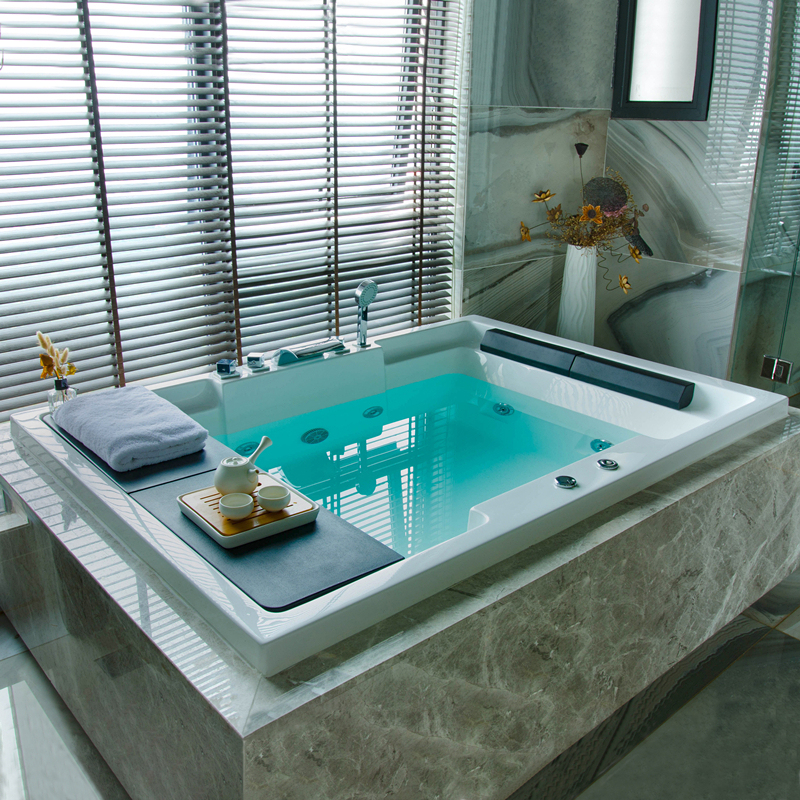 Hot Spring Bathtub for Small Apartments, Adult Outdoor Large Bathtub, Massage Acrylic Intelligent Constant Temperature Heating Bath Pool