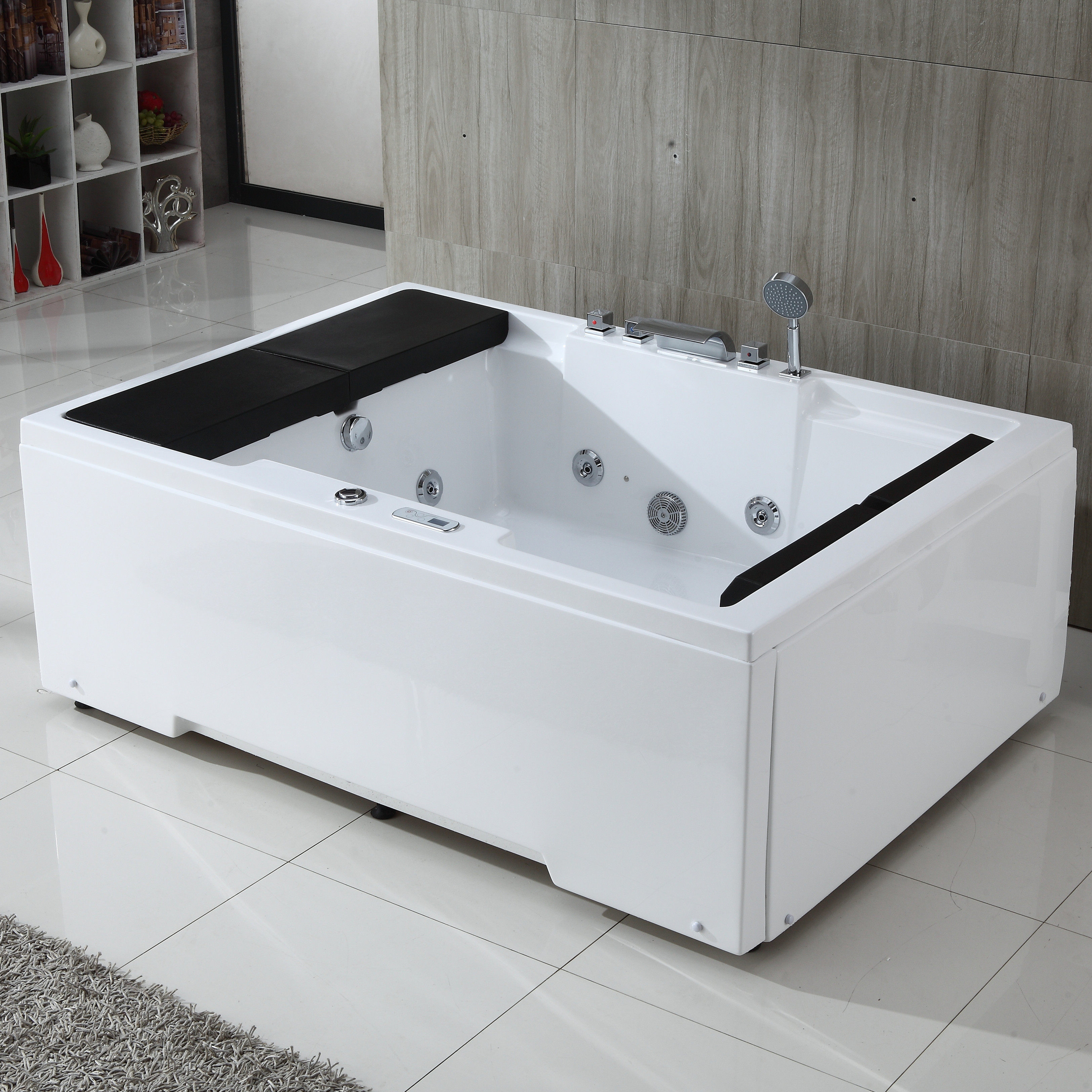 Double Home Independent Large Bathtub Thermostatic Heating Bath Pool Engineering Embedded Adult Surf Massage Couple Tub