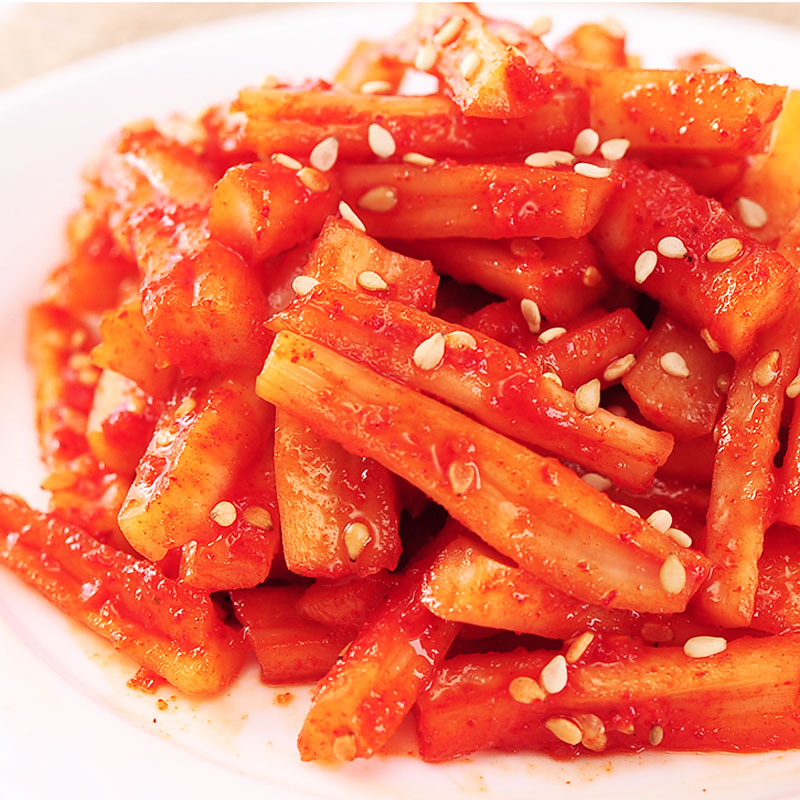 Three mouthfuls of bellflower kimchi 450g bottled Korean kimchi Yanbian side dish with spicy cabbage mixed with bellflower