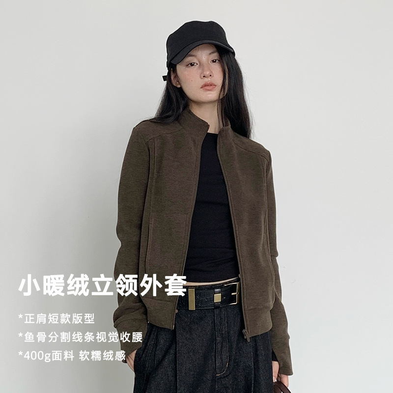 Nantao Double-Sided Warm Fleece Stand-Up Collar Jacket for Women 2026 Autumn and Winter Short Style Warm Slimming Sports Casual Top Nantao Double-Sided Warm Fleece Stand-Up Collar Jacket for Women 2026 Autumn and Winter Short Style Warm Slimming Sports Casual Top