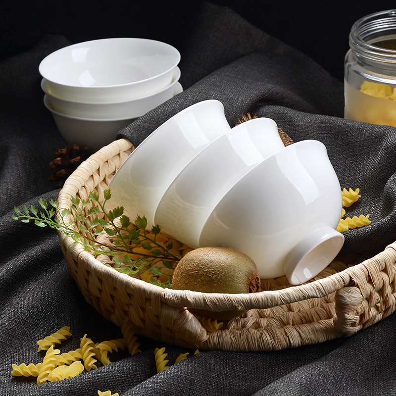 Pure white tangshan ipads bowls a single bowl prevent hot bowl of dilute your job 5 inches tall foot ceramic rainbow such as bowl bowl bowl in the kitchen