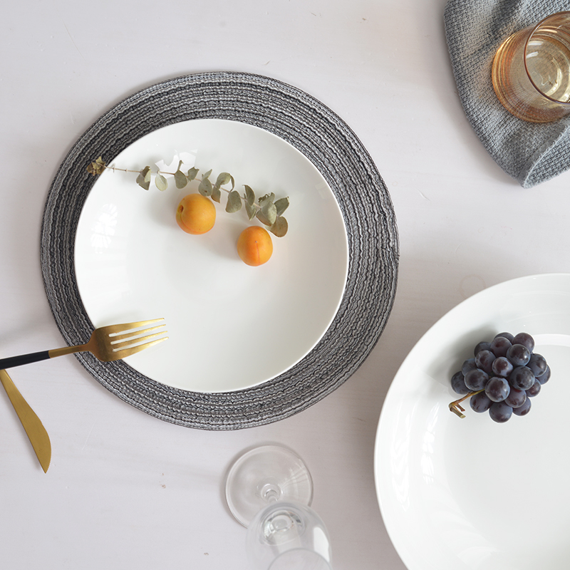 Pure white ipads porcelain ceramic big plate disc deep dish, western - style food tableware plate of cold dish dish dish soup plate dessert dish