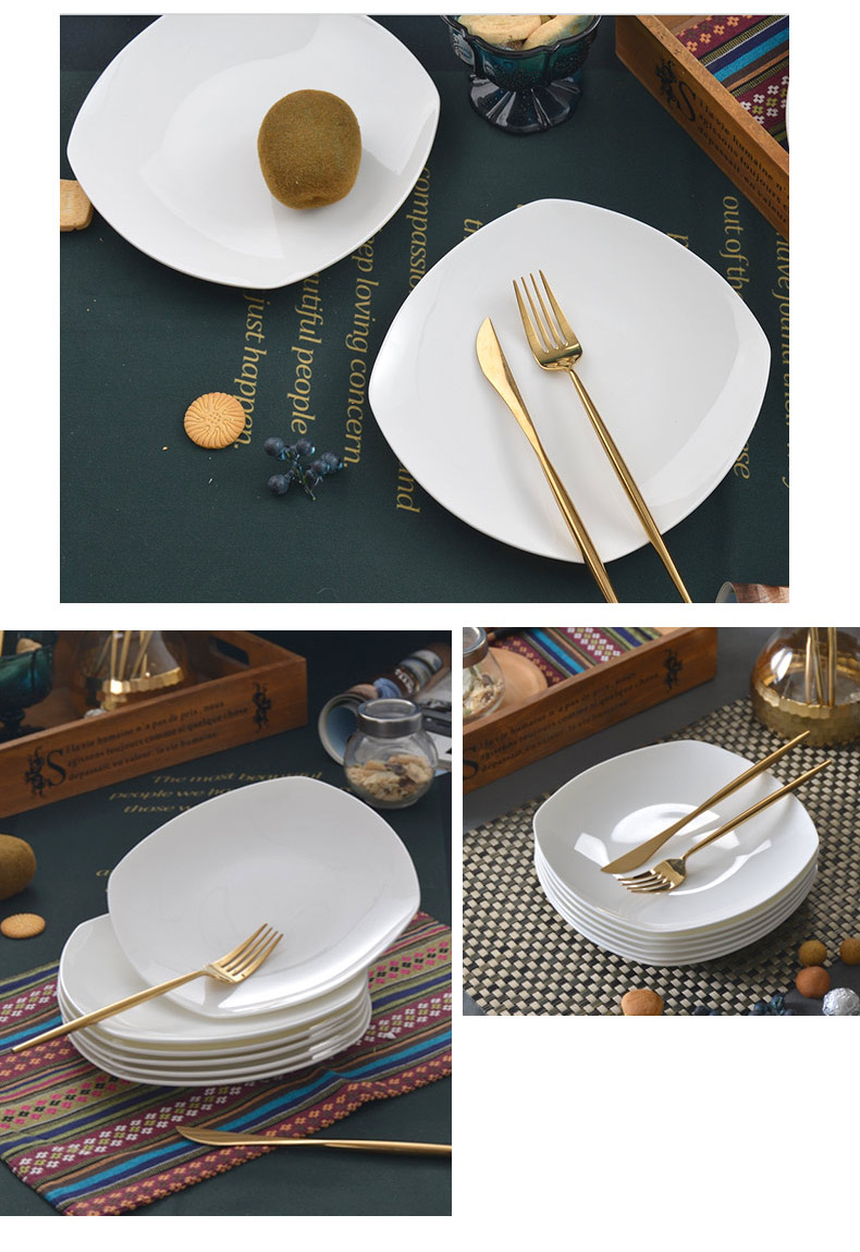 Tableware plate 10 ipads porcelain white son home plate round dish dish 8 inch plates FanPan ceramic plate