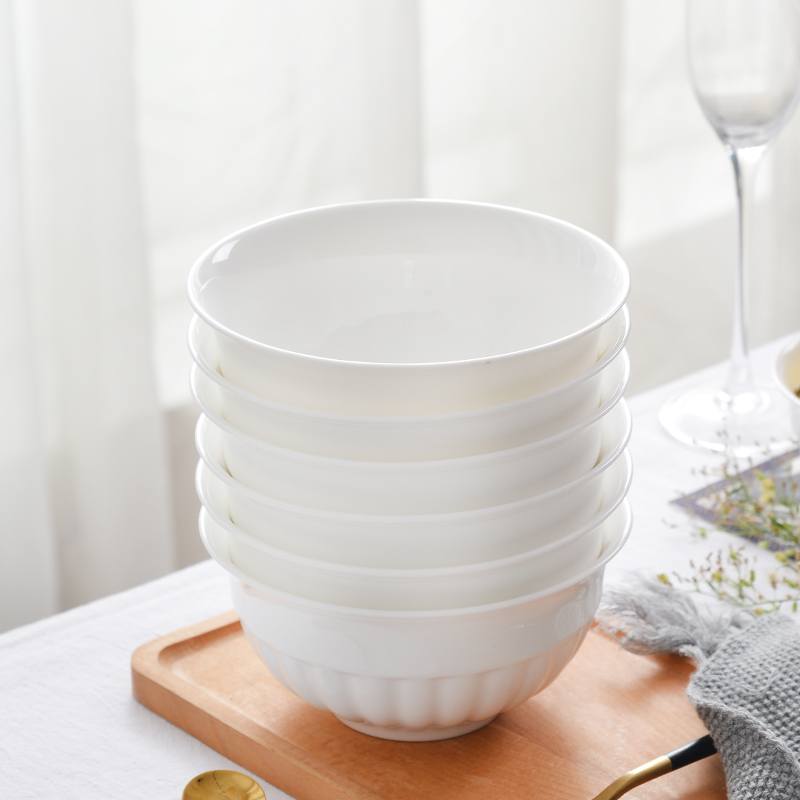 Ipads bowls set 6 ipads bowls only pure white 6 inches household use thin to use creative sugar water bowl bowl