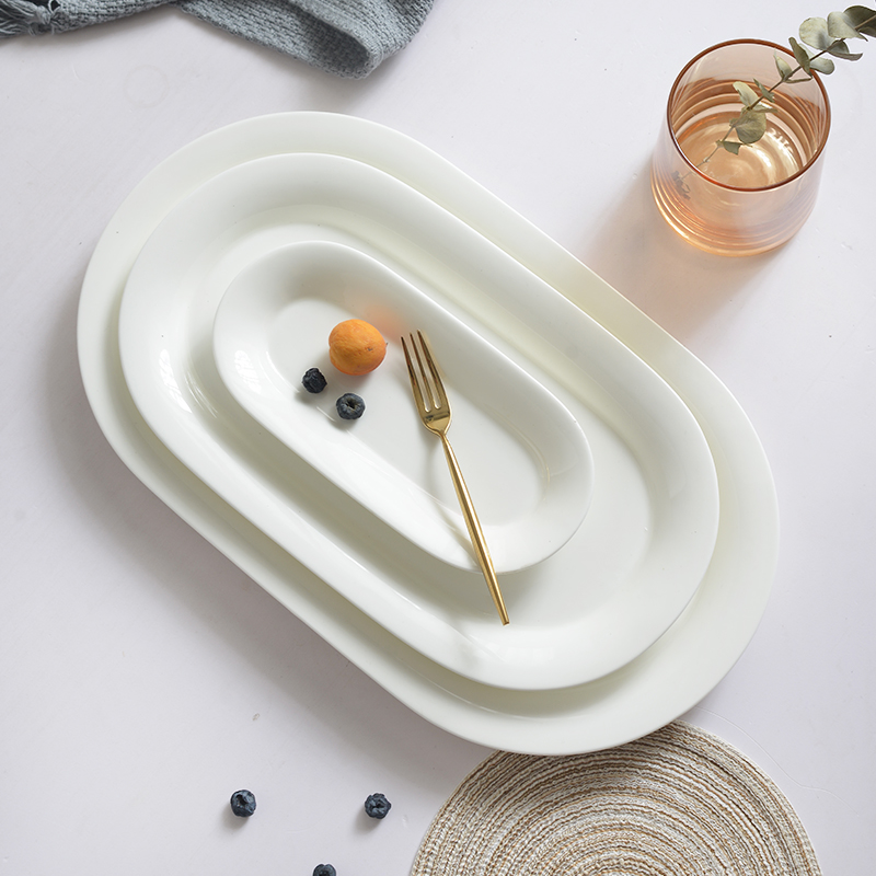 Square plate ceramic surroundings while tray dish dish plate FanPan dumpling dish fruit bowl rectangle plate ipads plate