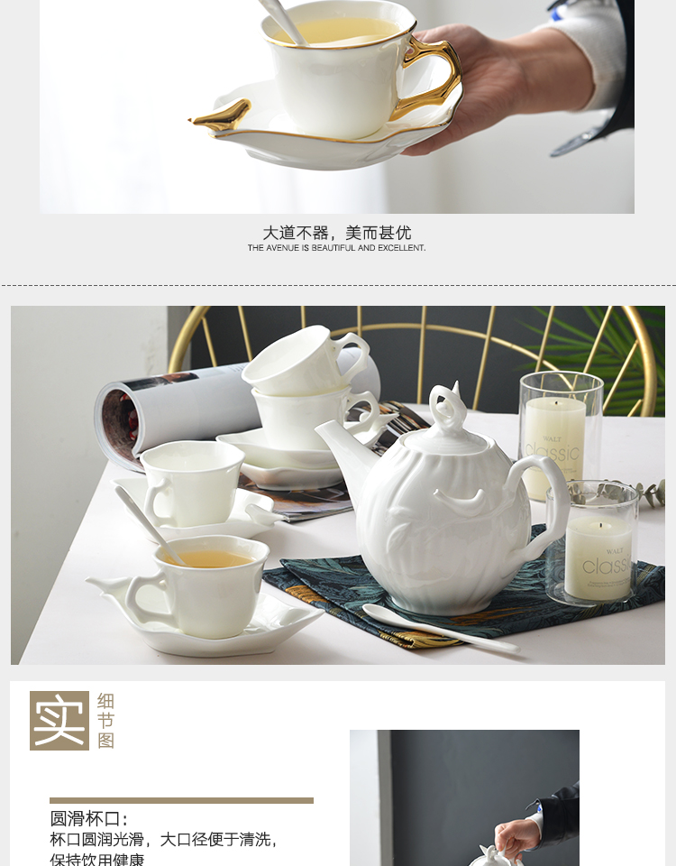 Tangshan 19 skull porcelain paint by hand coffee set tea coffee set with cups and saucers
