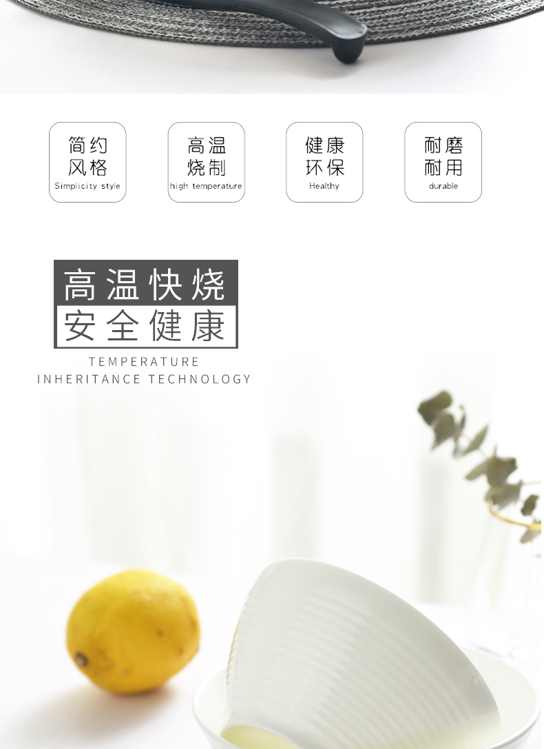 White bowls horn bowl deep to use pure White ipads bowls household fruit salad bowl thread bowl of Japanese ceramic bowl