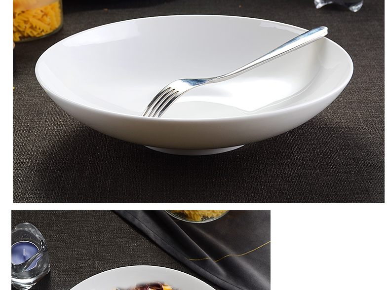 Tangshan ipads bowls large household big bowl white porcelain tableware of pottery and porcelain bowl of 9 inches soup bowl rainbow such as bowl stewed noodles bowl