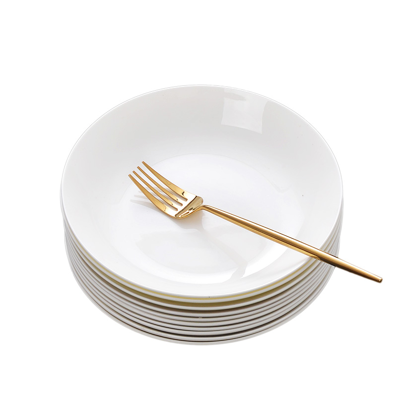 Tableware plate 10 ipads porcelain white son home plate round dish dish 8 inch plates FanPan ceramic plate