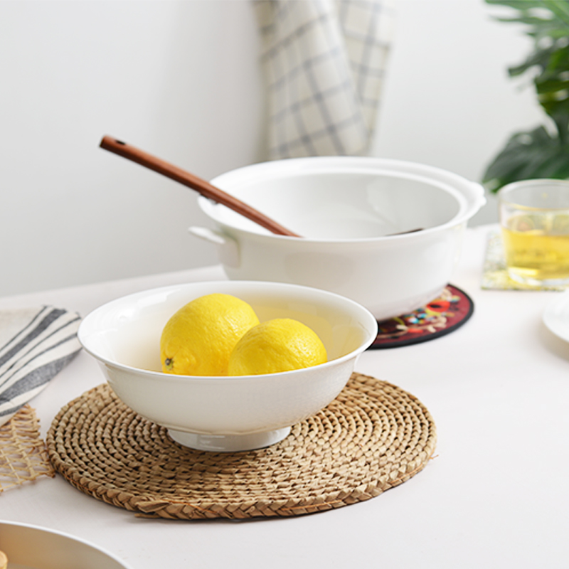 Imperial pottery dynasty white ceramic ear soup basin household mercifully rainbow such as bowl with cover large pot soup bowl ideas