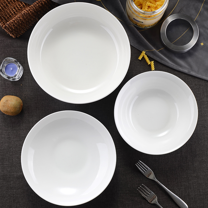 Tangshan ipads bowls large household big bowl white porcelain tableware of pottery and porcelain bowl of 9 inches soup bowl rainbow such as bowl stewed noodles bowl