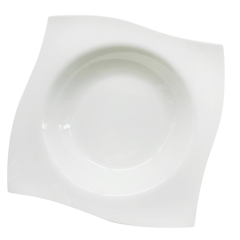 Tangshan ipads porcelain white ceramic plate type ceramic creative S 9 inches FanPan soup plate salad plate of fruit bowl