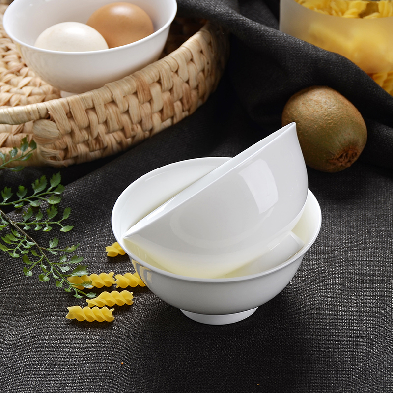 Pure white tangshan ipads bowls a single bowl prevent hot bowl of dilute your job 5 inches tall foot ceramic rainbow such as bowl bowl bowl in the kitchen