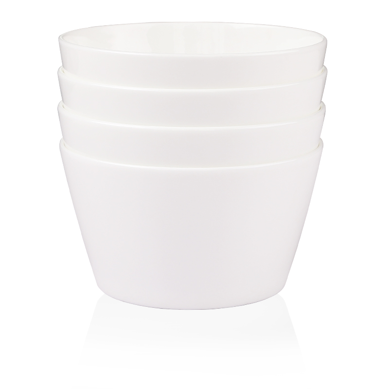 Bowls set four ceramic bowl bowl 7 inches deep large bowl household white Bowls bowl of soup bowl rainbow such use