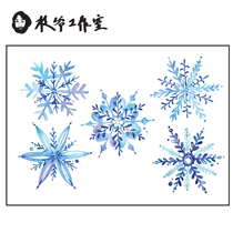 Zhi Ye snowflake tattoo sticker girl college light color hand-painted ins ears fingers collarbone white snow ice crystal snow Elf